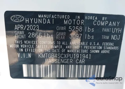 2023 Genesis G80 2.5T Awd из США, поврежденный, VIN KMTGB4SCXPU191941